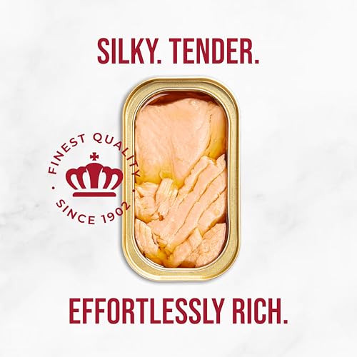 King Oscar Premium Skinless & Boneless Atlantic Salmon in Olive Oil, 4.05 oz Cans, Pack of 12, Tinned Salmon