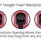 TUG Monochrome 360° Tangle-Free Retractable Dog Leash | 16 ft Strong Nylon Tape (Medium, Pink)