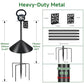 Smart Bird Feeder Pole with Squirrel Baffle & Bath-Heavy Duty Adjustable 3-6.6ft Universal Stand Mount for Backyard&Outdoor Bird Houses/Cameras (80" Pole-Baffle)
