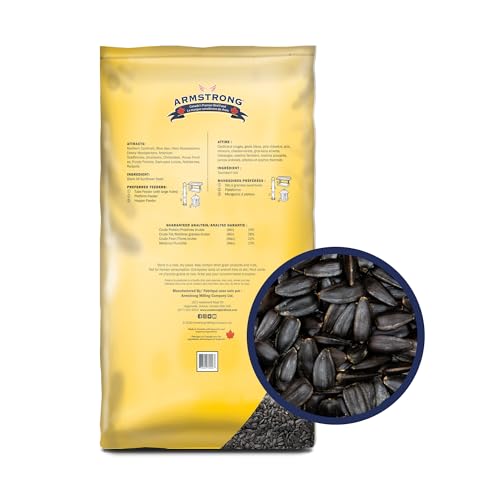 Armstrong Wild Bird Food Black Oil Sunflower Bird Seed, 35.3 Pounds - for Northern Cardinals, Blue Jays and Hairy Woodpeckers - Ideal for Outside Feeders