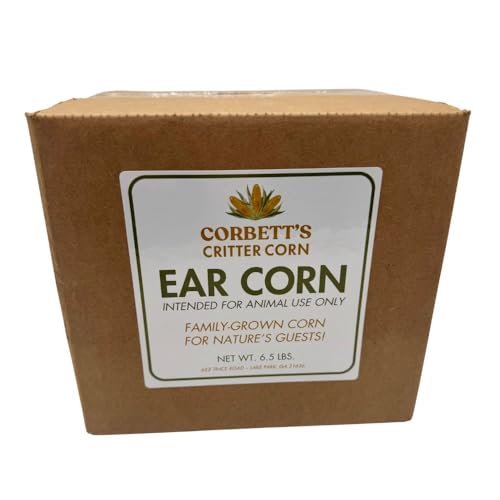 Whole Cob Ear Corn for Wildlife - Husk-Free Deer & Squirrel Feed - All-Natural Wildlife Treat - Family Grown in Georgia - 6.5 lbs
