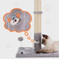 PAWSFANS Cat Scratching Post for Indoor Cats and Kittens,30inches Tall Sisal Scratch Posts with Four Hanging Ball Toys and Reinforce The Stable Base Gray