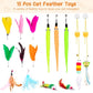 Depets Cat Wand Toy, 15 Pcs Interactive Cat Feather Toys for Indoor Self Play & Exercise, 2 Play Modes Kitten Teaser Wand, Reusable Suction Cup Kitten Toys