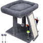 TWDEPART Cat Tree Tower with Cat Scratching Post for Indoor Cats, Activity Centre Climbing Tree with Scratching Board and Playful Toy Balls, Grey