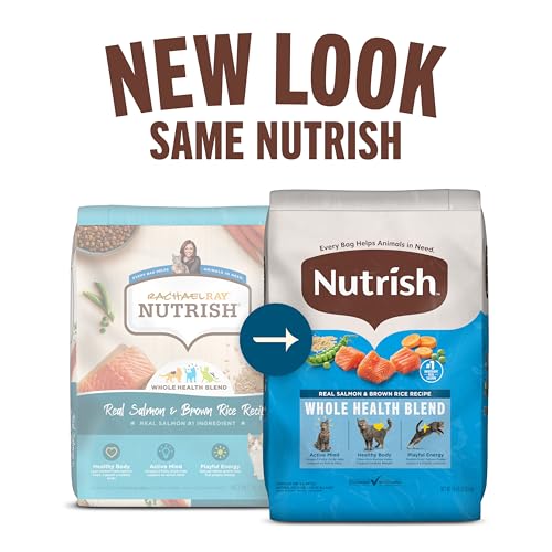 Nutrish Real Salmon & Brown Rice Recipe Dry Cat Food, 6 lb. Bag, Packaging May Vary (Rachael Ray)