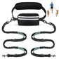 Hands Free Dog Leash, Double Dog Leash with Waist Bag, Back Brace, Double Padded Handles, Running Belt Fanny Pack with Phone, Treat, (Large, 26-120