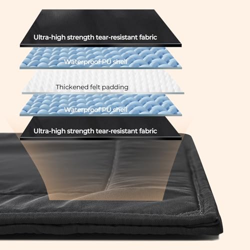 Chew Proof Dog Crate Pad - Indestructible Durable Dog Bed for Aggressive Chewers, Machine Washable & Waterproof Indoor Outdoor Tough Kennel Pad for Large Dogs (Large (28"x41"))