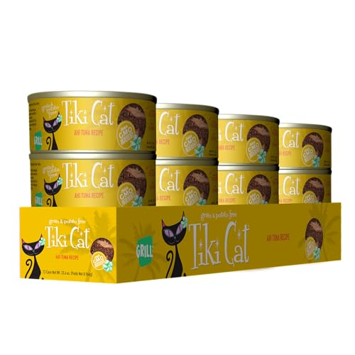 TIKI Cat Canned Food for Cats, Hawaii Grill Ahi Recipe, 2.8 Oz Cans (Pack of 12)