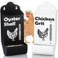 CluckRoots Chicken Grit and Oyster Shell Feeder Combo, No-Spill Weatherproof Heavy-Duty Design, Lift-Off Wall-Mounted Metal Dispenser w/View Window, Chicken Coop Accessories Gifts for Lovers Women