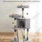 Feandrea Cat Tree, 45.3-Inch Cat Tower, Plush Condo with Scratching Post, Ramp, Perch, Spacious Cave, for Small Space, Light Gray UPCT141W01