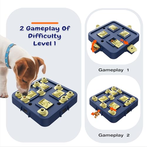 KADTC Dog Chess Puzzle Toy, Large Size, 3 Levels of Step-by-Step Challenge Beginner to Advanced Slow Feeder & Mental Stimulation for Smart Dogs Enrichment Toys