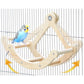 Bird Perch Toy, Interactive Rocking Parakeet Toys and Perches, Wooden Exercise Wheel Cockatiel Toys, Intelligence Puzzle Birds Enrichment Toy for Parrot, Bird Cage Accessories Perch for Budgies Conure