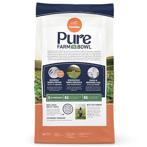 Canidae Pure Farm to Bowl, Grain-Free, Wild-Caught Salmon & Sweet Potato Dog Food, Adult 12lb