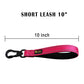 PLUTUS PET 10 Inch Short Dog Leash for Large Dogs with Locking Carabiner Clip & Padded Handle （10”, Pink）