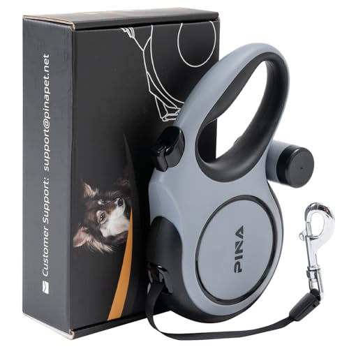 PINA Upgraded Retractable Dog Leash, 26 ft Dog Leash for Small Medium Large Dogs Up to 110lbs, Heavy Duty Reflective Nylon Tape 360° Tangle-Free