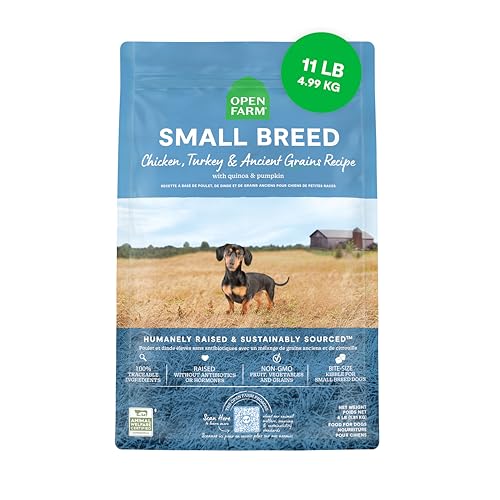 Open Farm, Ancient Grains Dry Dog Food For Small Breeds, Protein-Rich & Nutrient Dense, 90% Animal Protein With Non-GMO Fruits, Veggies and