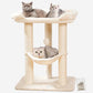 Happi N Pets 28" Cat Tree Tower, Tall Cat Scratching Post with Soft Perch for Window Viewing, Large Bed for Big Cats, Stable & Compact Cat Tower with Hammock, Removable Cover-Beige