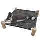 Pozico Cat/Dog Bed Hammock Cat Bed, Wooden Dog Elevated Indoor Outdoor Beds, Raised Cat Cots Furniture Pet Bed Puppy Bed Portable Breathable Mesh Cat