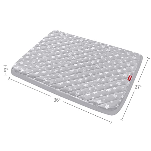 Waterproof Dog Bed Covers Replacement Washable Pet Hair Easy to Remove, Noiseless Quilted Puppy Pet Bed Cover Lovely Grey Star Print 27x36 Inches, for Dog/Cat, Cover Only