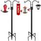 XDW-GIFTS Double Shepherds Hooks for Outdoor, 2-Pack Heavy Duty Garden Pole for Hanging Bird Feeder, Plant Baskets, Solar Light Lanterns, Garden Plant Hanger Stands with 5 Base Prongs