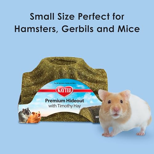 Kaytee Premium Timothy Treat Hideout For Pet Hamsters, Gerbils, and Mice, Small