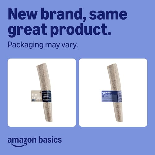 Basics Split Elk Antler, Naturally Shed, Long Lasting for Aggressive Chewers, Large (Best for Dogs 30-45 lbs) (Previously Wag)