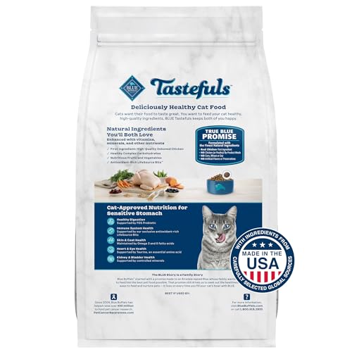 Blue Buffalo Tastefuls Adult Cat Dry Food, Multi-Protein Chicken & Turkey Recipe, 15-lb. Bag
