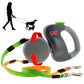 WIGZI - 2025 Enhanced Edition - Dual (2) Dog Retractable Leash, Auto-Untangles, Supports Up To 50lb Dogs, 10ft Distance Each Dog, Color-Coded