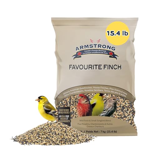 Armstrong Wild Bird Food Favourite Finch Bird Seed Blend, 15.4 Pounds - with White Millet, Canola, Nyjer and Sunflower Kernel Chips for American Goldfinches, House Finches & Songbirds