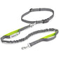 Tuff Mutt Hands Free Dog Leash for Walking Running Hiking, Waist Leash with Bungee, Adjustable Belt, Reflective Double Handle Design for Large Medium