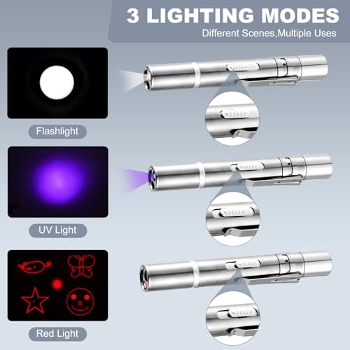 Laser Pointer, Cat Toys, Cat Laser Pointer with 3 Light Modes & 5 Fun Patterns,Portable Interactive Kitten Pet Bird Dog Cat Mouse Toy for Fun Chase Play Exercise(2Pcs)