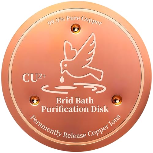 Bird Bath Copper Disk, 99.99% Pure Copper Cleaning Disk, Natural Cleaning Solution for Outdoor Birdbath, Helps Extend time Between birdbath Cleaning, Fit for Outdoor Birdbaths, Bowl