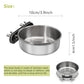 2 Pcs Small Bird Feeding Dish Cups,Parrot Food Bowl Cage with Clamp Holder Stainless Steel,Birdcage Coop Water Feeder for Cockatiel Parakeet Macaw Finches Lovebirds Small Animals (2 Pack, Small)