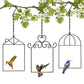 3PK Metal Frame Hummingbird Swings and Perches with Wooden Dowel Black Bird Swing Outdoor Bird Perch Humming Bird Swing