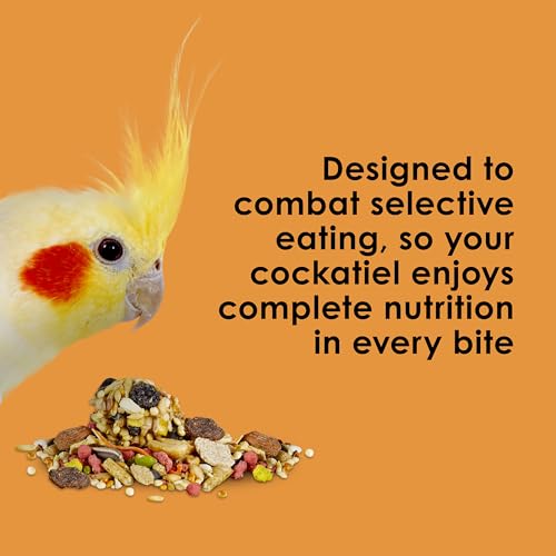 Kaytee Fiesta Cockatiel Food, Nutritious and Fun Blend, Supports Skin, Feather, Digestion, Brain and Heart Health, 2.5 pounds