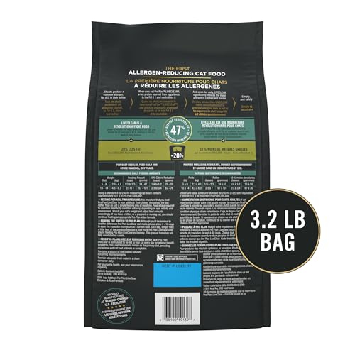 Purina Pro Plan LiveClear Cat Food Weight Management and Cat Allergen Reducer Chicken and Rice Formula - 3.2 lb. Bag