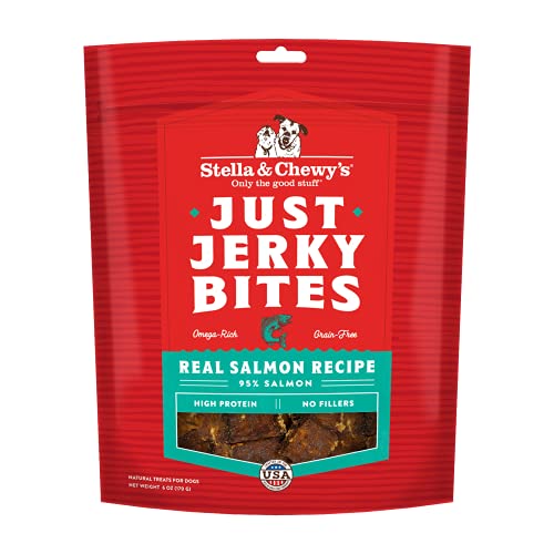 Stella & Chewy's Premium Salmon Jerky Dog Treats - 95% Real Fish Bites for Sensitive Stomachs - Natural Limited Ingredient Treats for Small and Large Dogs - No Grain, Wheat or Soy - 6 oz Bag