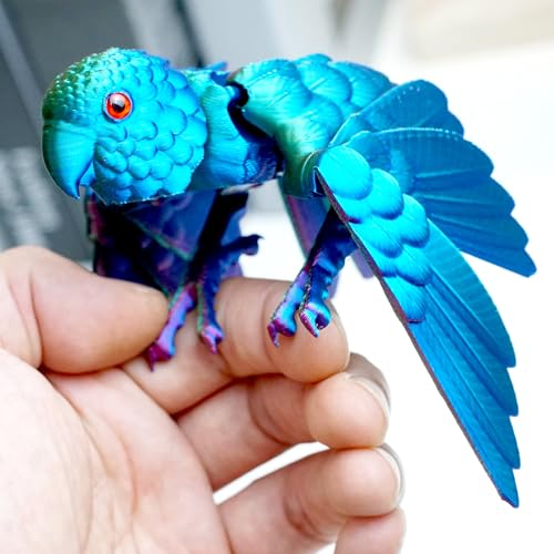3D Printed Parrot Fidget Toys,Bird with Flexible Wing,Threedee Printing Animals Stuff,Home Office Decor Skeleton Dragon,Festival Gifts Action Figures,3-D Prints Little Live Pets (Colorful)
