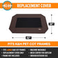 K&H Pet Products Dog Cot Replacement Cover, Designed to fit K&H Large Pet Cots (Sold Separately), Indoor Outdoor, Breathable Cooling Mesh Center, Machine Washable - Large 42 X 30in Chocolate