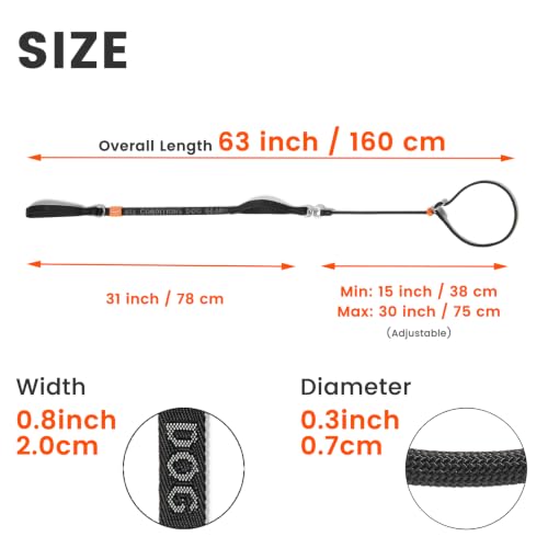 HowGo Slip Lead Dog Leash, 360°Swivel Anti-Tangle (Black 5.5FT) | Traffic Hanldes Heavy-Duty Tranning Fur Stuck Free,Lightweight Aluminum