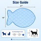 SZEE Cat Cooling Mat, Cooling Mat for Cats, with Ice Silk Fabric, Machine Washable, Fish-Shaped, for Bed, Sofa, Floor, Car Seat & Crate, with
