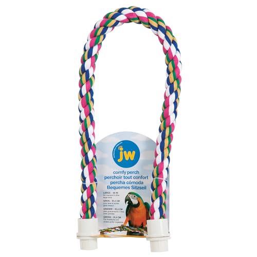 JW Pet Comfy Perch For Birds Flexible Multi-color Rope, Large - 36" Length