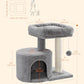 Feandrea Cat Tree, Small Cat Tower with Sisal Scratching Post, Plush Condo with Padded Perch, for Small Spaces, Kittens, Light Gray UPCT50W