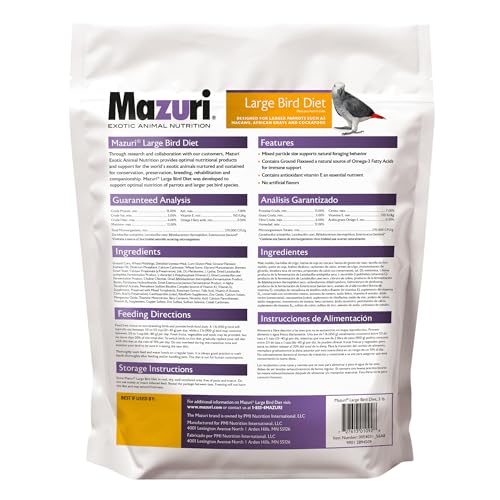 Mazuri | Nutritionally Complete Food for Large Birds | 3 Pound (3 lb.) Bag