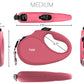 TUG Monochrome 360° Tangle-Free Retractable Dog Leash | 16 ft Strong Nylon Tape (Medium, Pink)