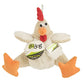 goDog Checkers Fat Rooster Squeaky Plush Dog Toy, Chew Guard Technology - White, Large