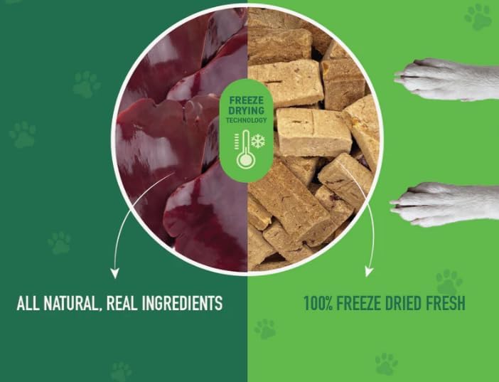 Nutri Bites Freeze Dried Beef Liver Dog & Cat Treats | Healthy Pet Training Treats or Food Topper | All Natural, Single Ingredient, High Protein
