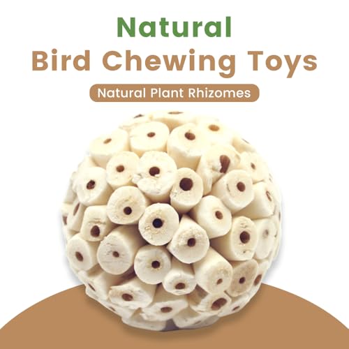 4PCS Bird Toys Sola Balls 2.36'' - Bird Foraging Toy, Sola Atta Ball, Parrot Chew Shred Toy for Sharpening Claws & Beaks for Cockatiel, Parakeets, Conure, Love Birds, Budgie and Small Birds