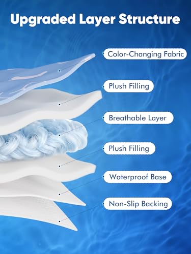 Rywell Dog Cooling Mat 2.0,44 * 32 Thicken Cooling Mat for Extra Large Dog, Internal Waterproof& Endothermic Color Changing Arc-Chill Cool Fiber(QMAX>0.5) for Pet in Summer, Washable, Non-Toxic