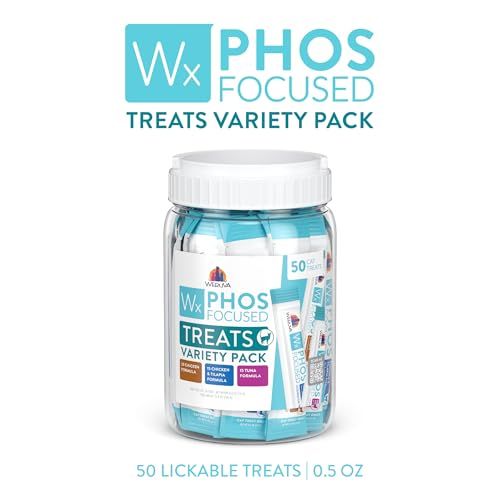 Weruva Wx Phos Focused, Lickable Cat Treat Variety Pack, 0.5oz Tube, Pack of 50